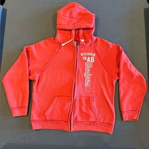NCAA Wisconsin Badgers Full Zip Hoodie Red - Juniors Large